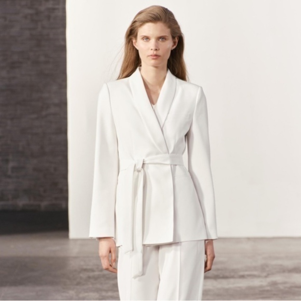 Zara NWT white tuxedo blazer dinner jacket ZW Collection